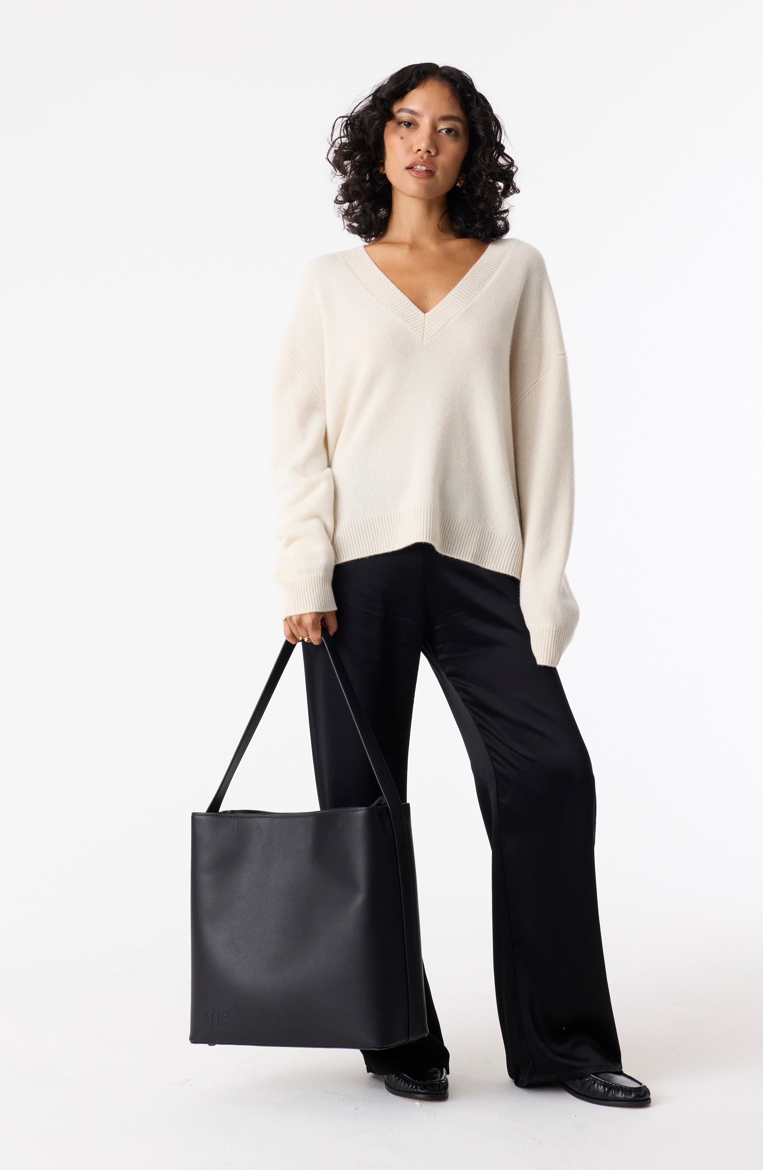 Béis The Wicked Faux Leather Tote, Alternate, color, 