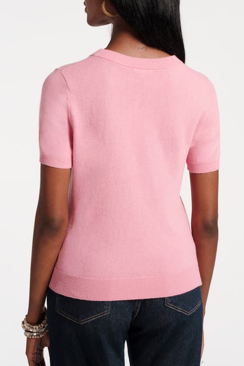 Frances Valentine Jo Knit T Wool/cotton/cashmere Blend In Pink