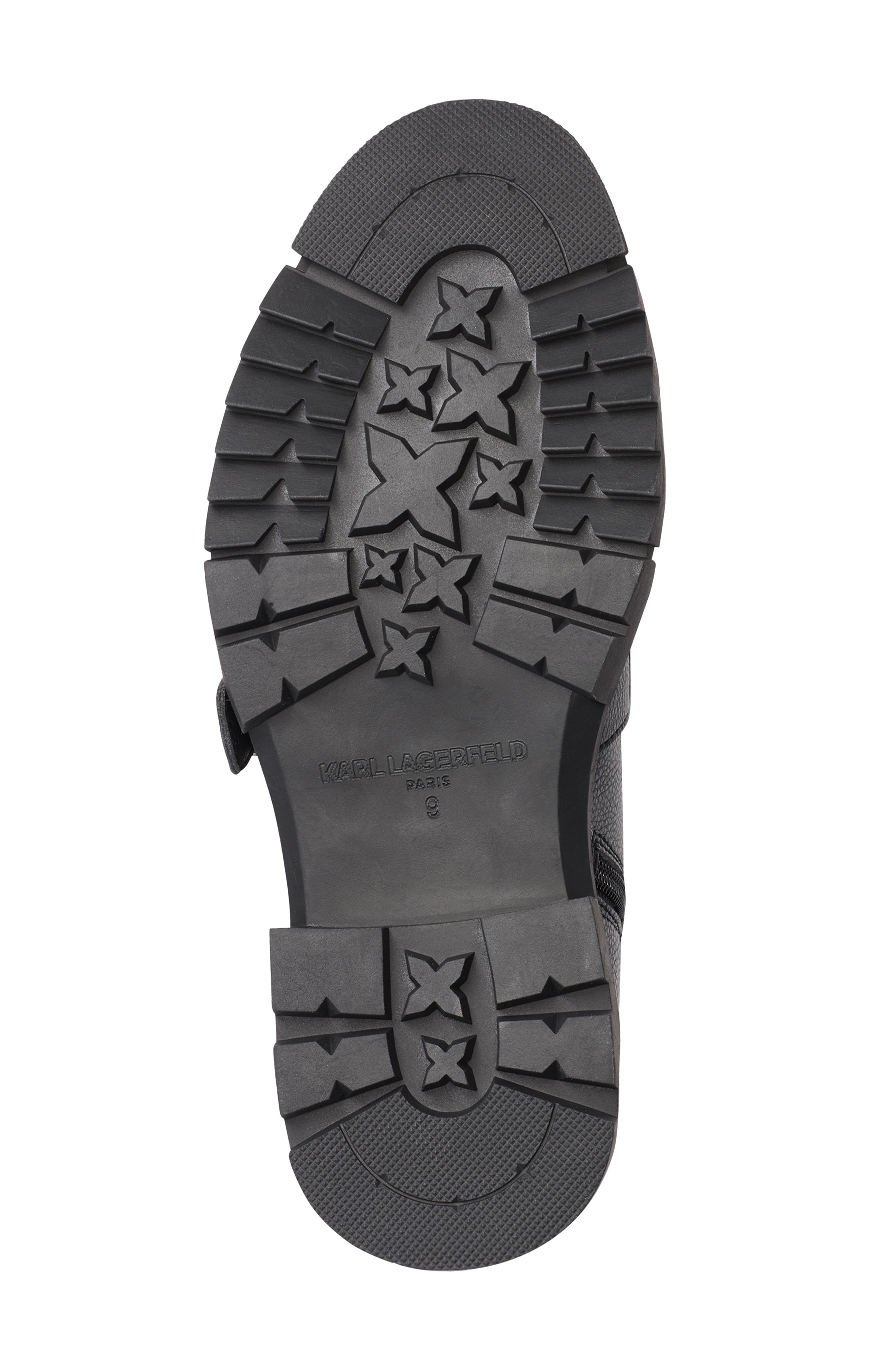 KARL LAGERFELD PARIS Leather & Nylon Combat Boot, Alternate, color, 