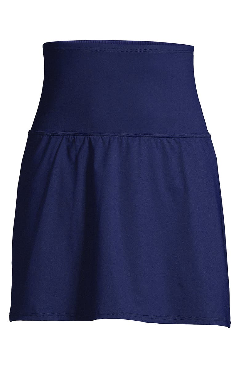 Lands' End Tummy Control Ultra High Waisted Modest Swim Skirt Swim Bottoms, Alternate, color, Deep Sea Navy