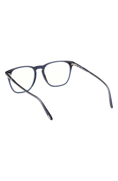 Tom Ford 52mm Round Blue Light Blocking Optical Glasses In Black