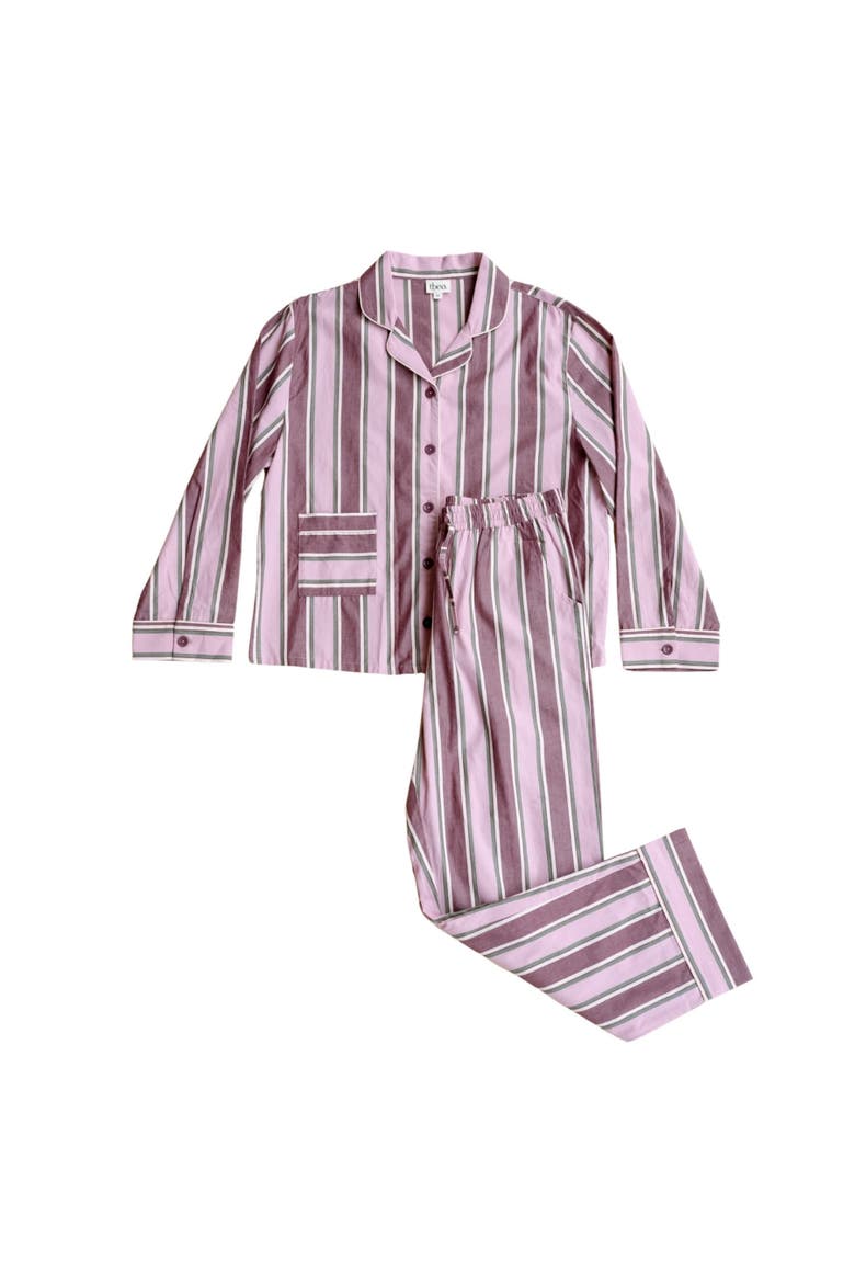 Cotton Long Sleeve Pajamas, Main, color, Pink Stripe