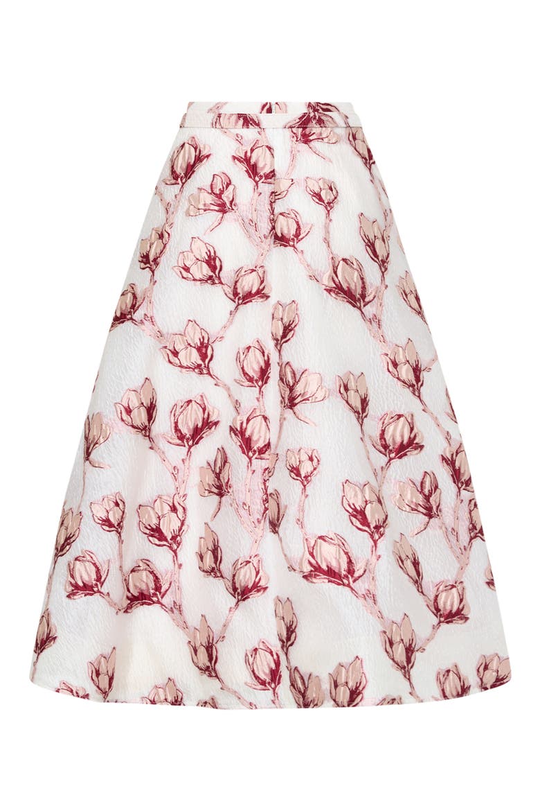 Noella Belted Textured Floral Maxi Skirt, Alternate, color, PINK/ WHITE