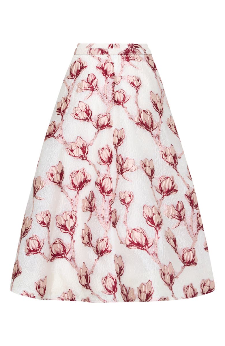Milly Noella Belted Textured Floral Maxi Skirt, Alternate, color, Pink/ White