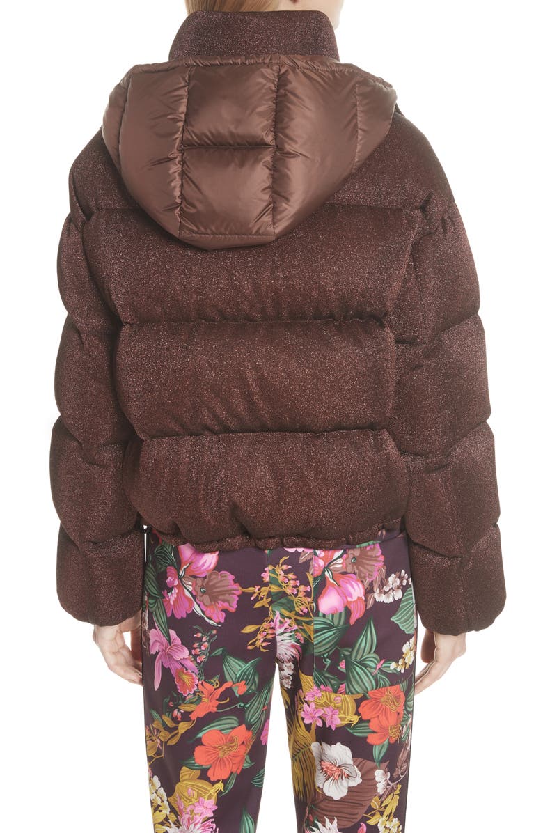 Moncler Caille Metallic Quilted Down Jacket, Alternate, color, 