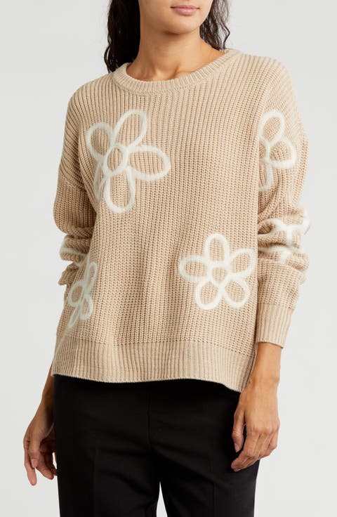 Flower Embroidered Sweater