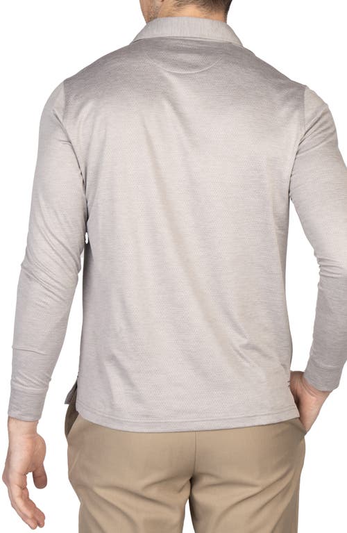 Tailorbyrd Long Sleeve Performance Knit Polo In Gray