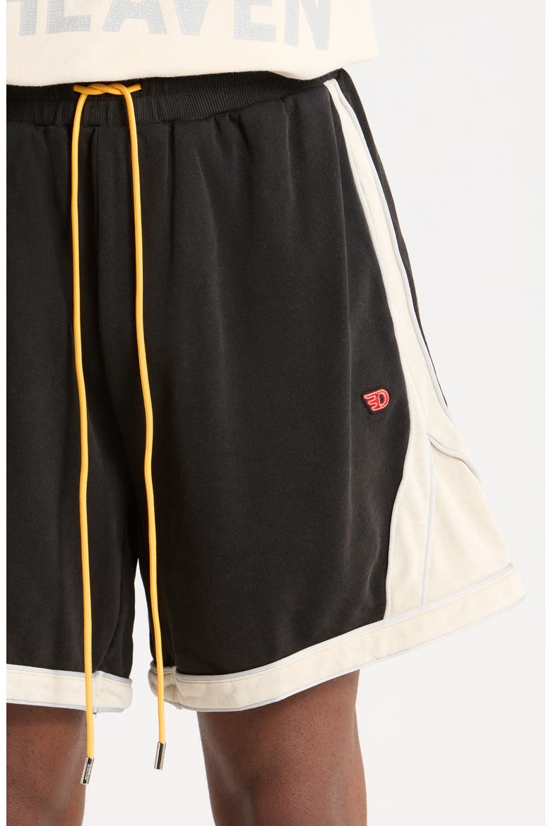Warm Up Shorts, Alternate, color, VINTAGE BLACK/ CREAM