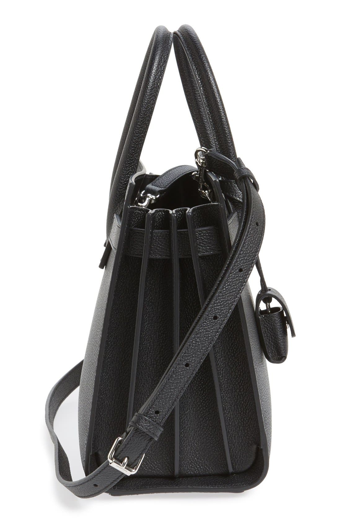 Saint Laurent 'Baby Sac de Jour' Bonded Leather Tote, Alternate, color, 