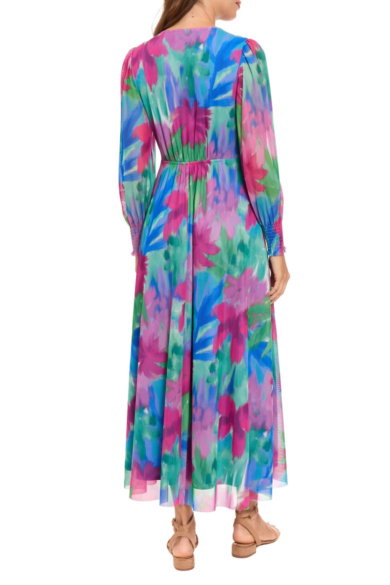 Long Sleeve Mesh Maxi Dress, Alternate, color, PINK/ BLUE