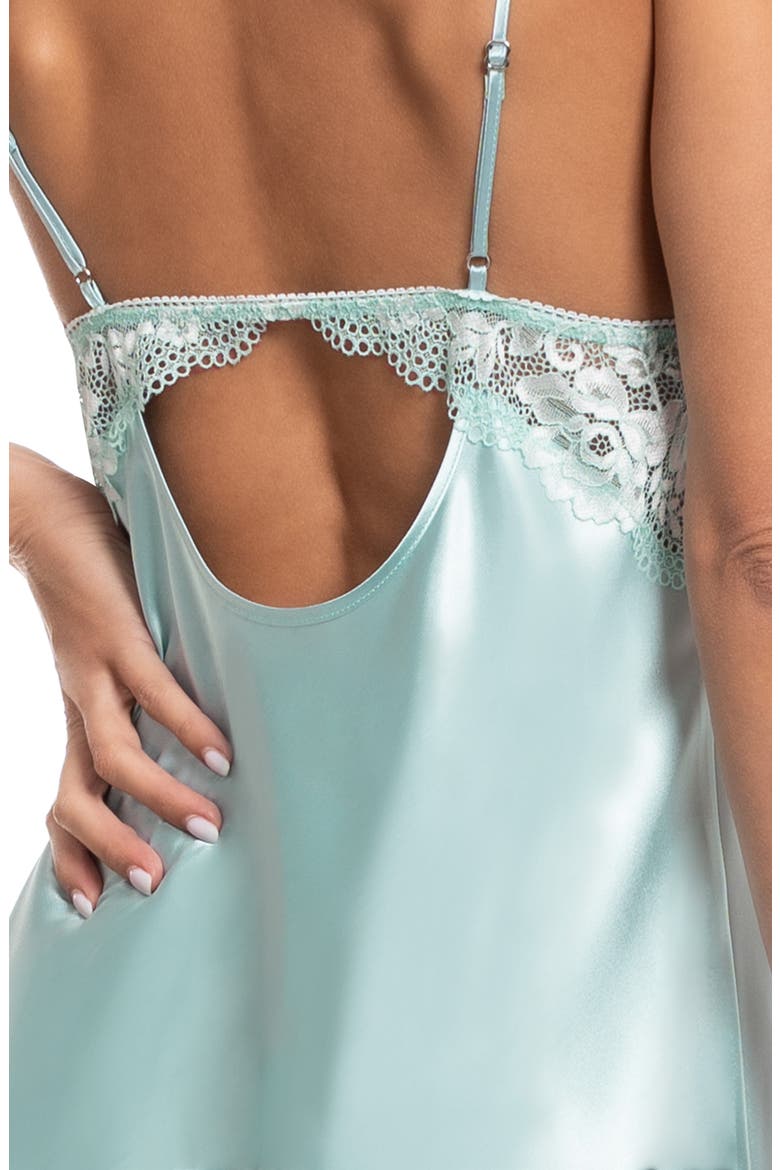 Lillie Lace Trim Chemise, Alternate, color, PALE TURQUOISE