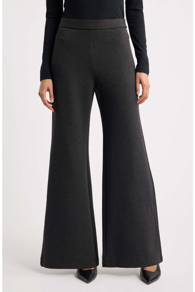 Flare Knit Pants, Main, color, CHARCOAL MELANGE