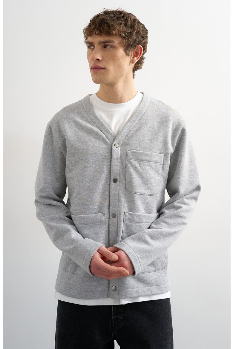 Oversized Jersey Cardigan, Main, color, GREY