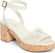 Prada Crochet Cork Platform Sandal