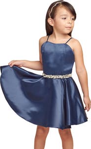 Un Deux Trois Fit and Flare Party Dress in Longer Length