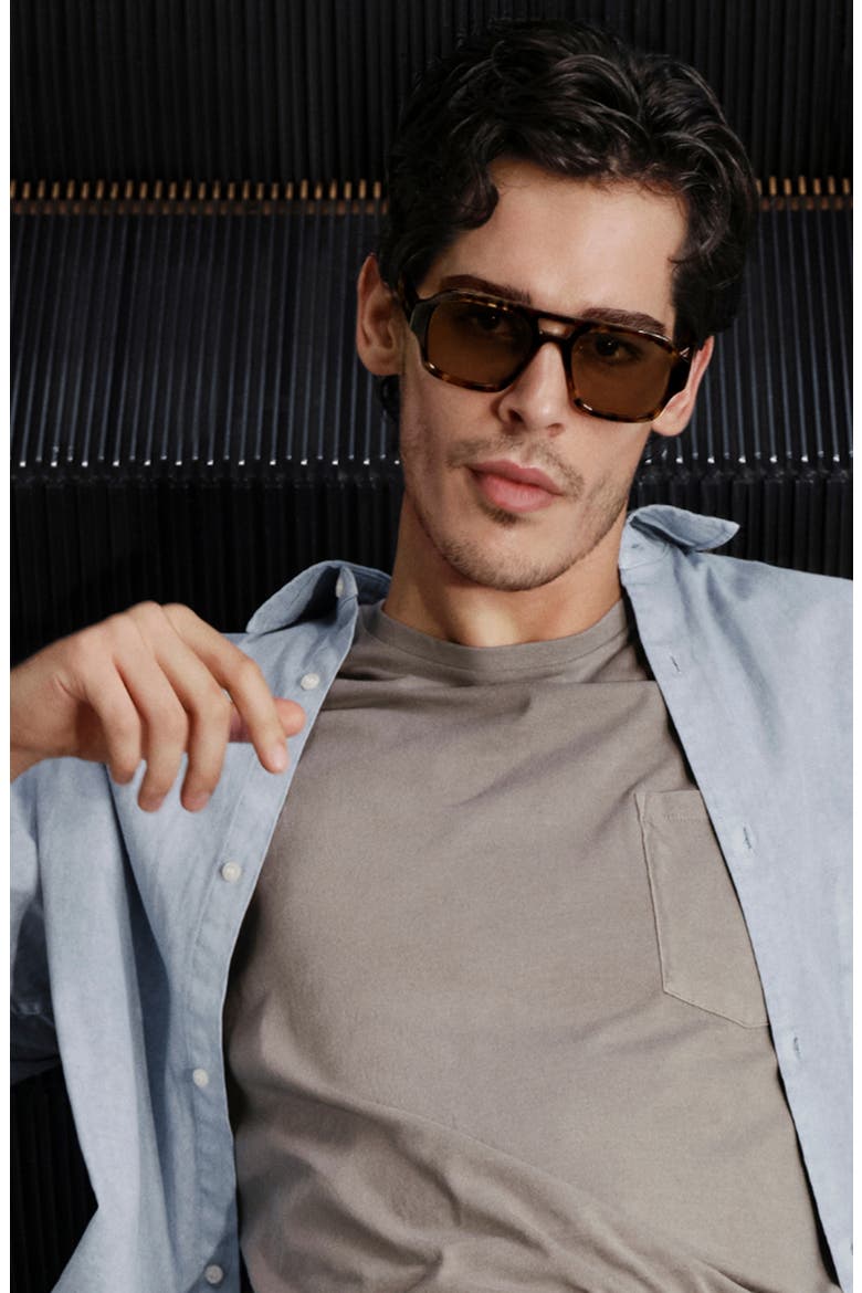 Why Not 54mm Aviator Sunglasses, Alternate, color, AMBER TORT/ TAN