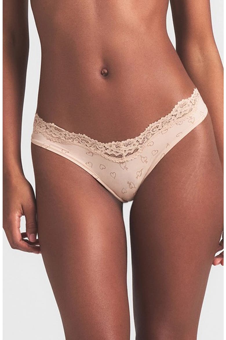 Fits Everybody Lace Dipped Thong, Main, color, MICA SKETCHED HEARTS