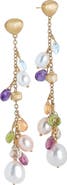 Marco Bicego Paradise Mixed Semiprecious Stone Long Drop Earrings