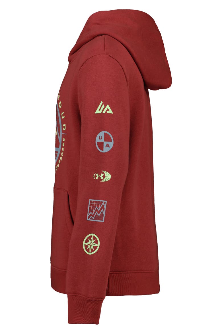 Kids' Strata Grid Fleece Set, Alternate, color, HERITAGE RED