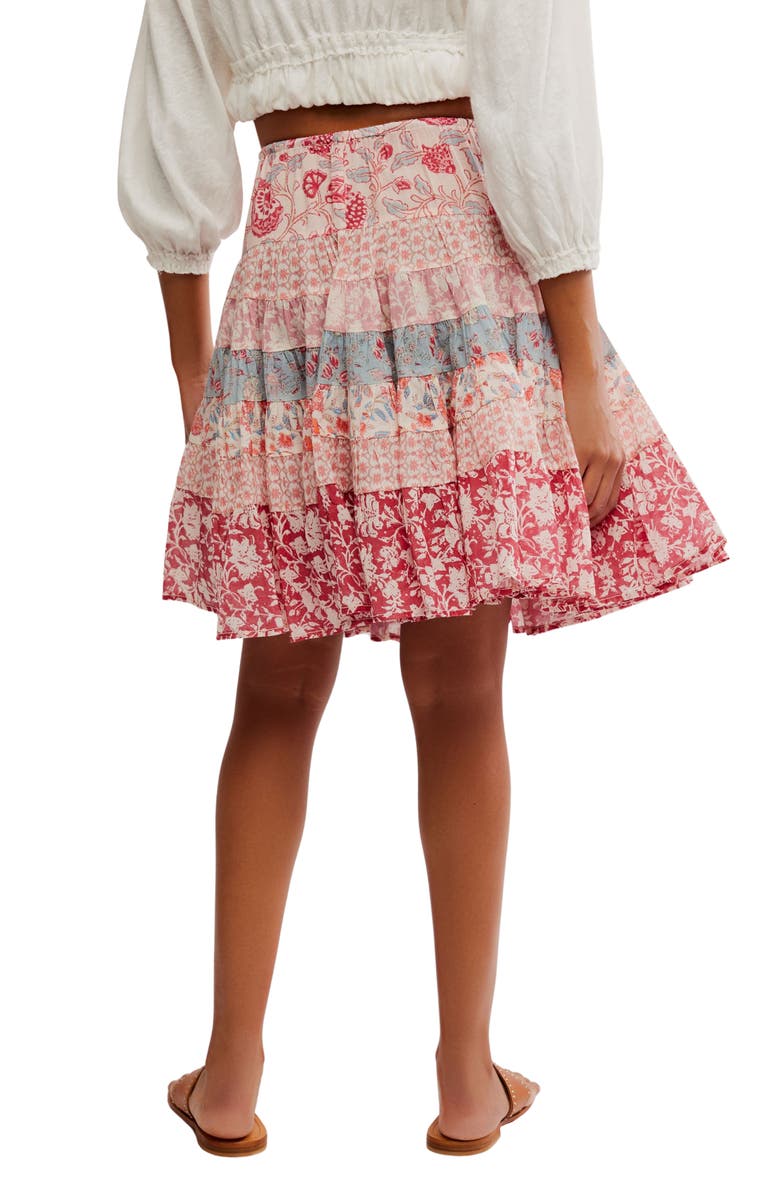 Free People Many Layers Mixed Print Tiered Cotton Skirt, Alternate, color,