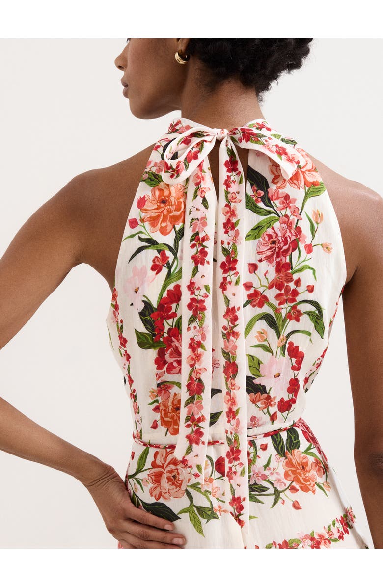 Phase Eight Nita Halter Neck Floral Dress, Alternate, color, Cream