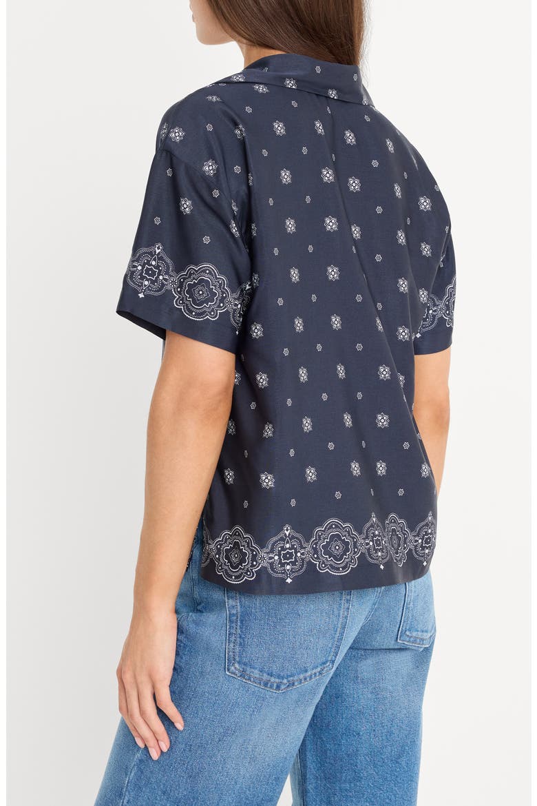 The Medallion Print Button-Up Camp Shirt, Alternate, color, BANDANA