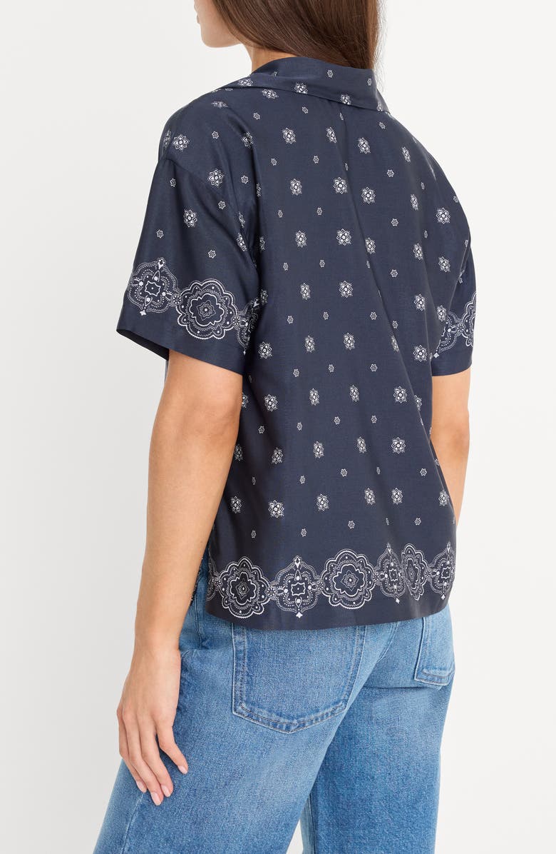 Good American The Medallion Print Button-Up Camp Shirt, Alternate, color, Bandana