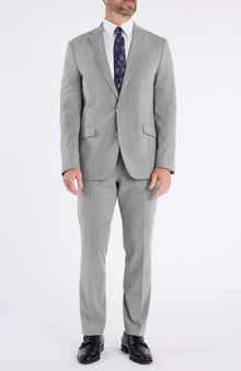 SAVILE ROW CO Light Grey Plaid Suit