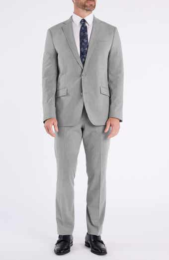 SAVILE ROW CO Light Grey Plaid Suit