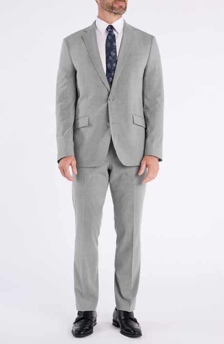 SAVILE ROW CO Light Grey Plaid Suit