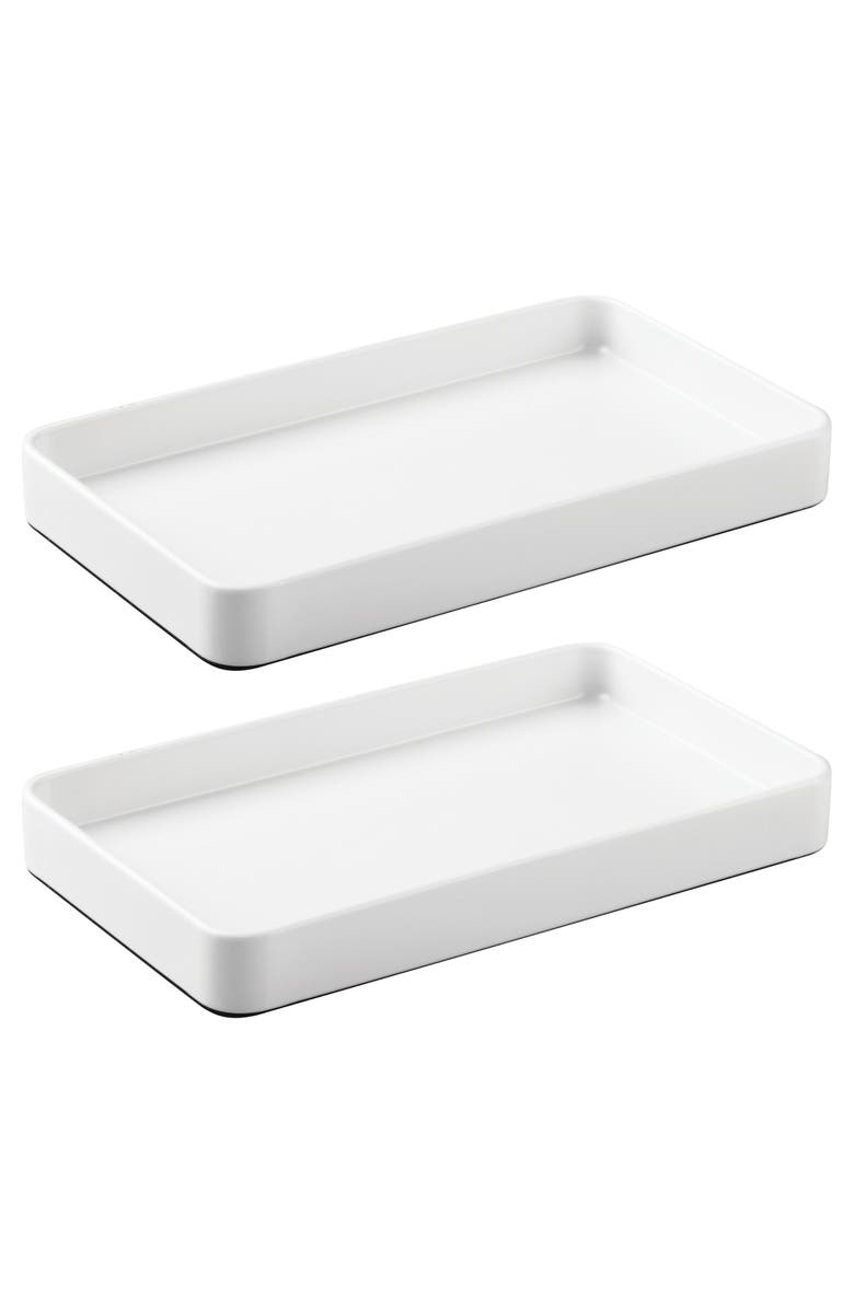 iDesign Steel Vanity Tray - Set of 2 - White, Main, color, White