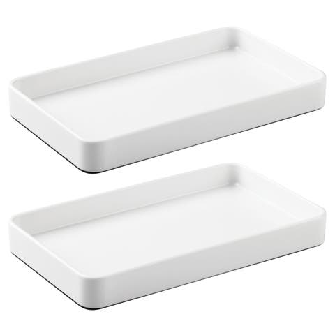 Steel Vanity Tray - Set of 2 - White