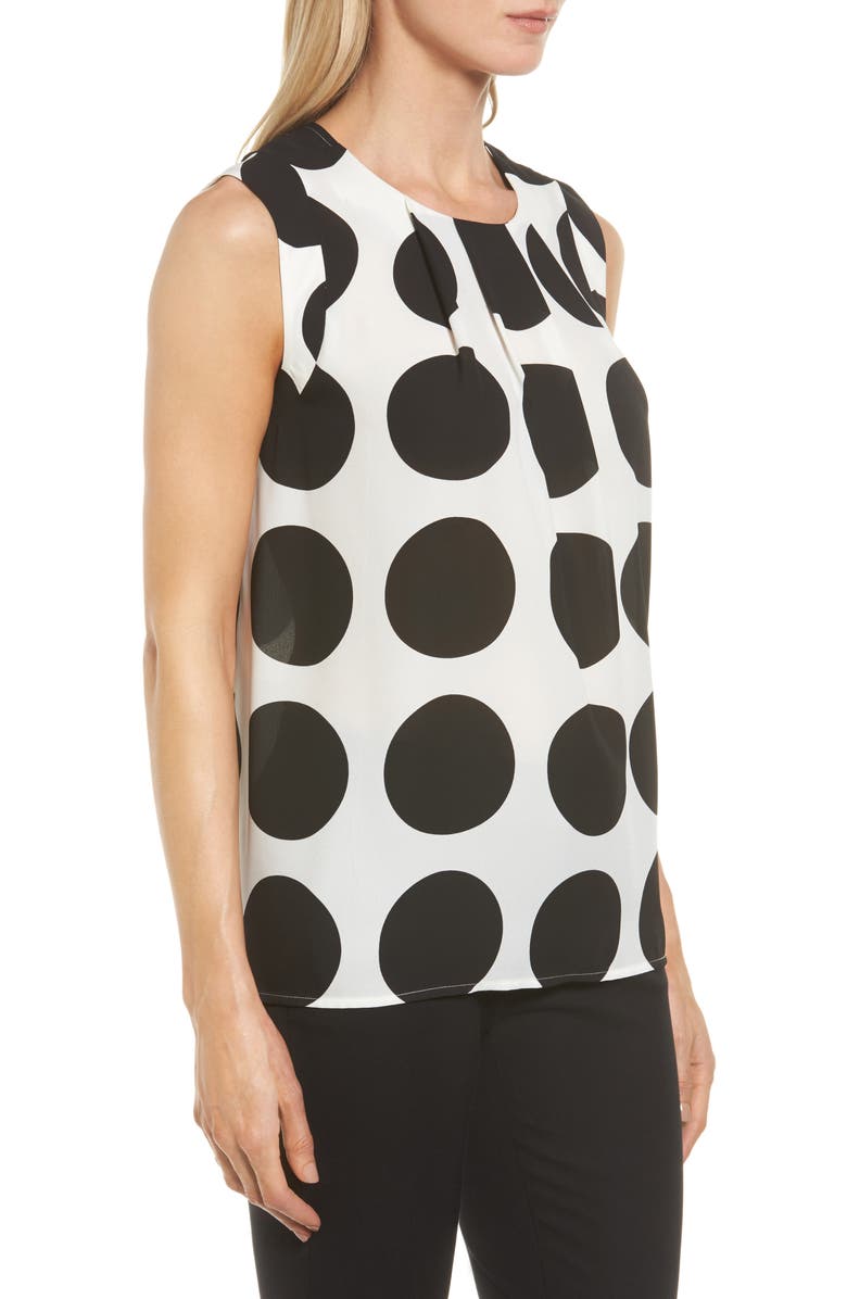 Vince Camuto Pleat Polka Dot Blouse, Alternate, color, 