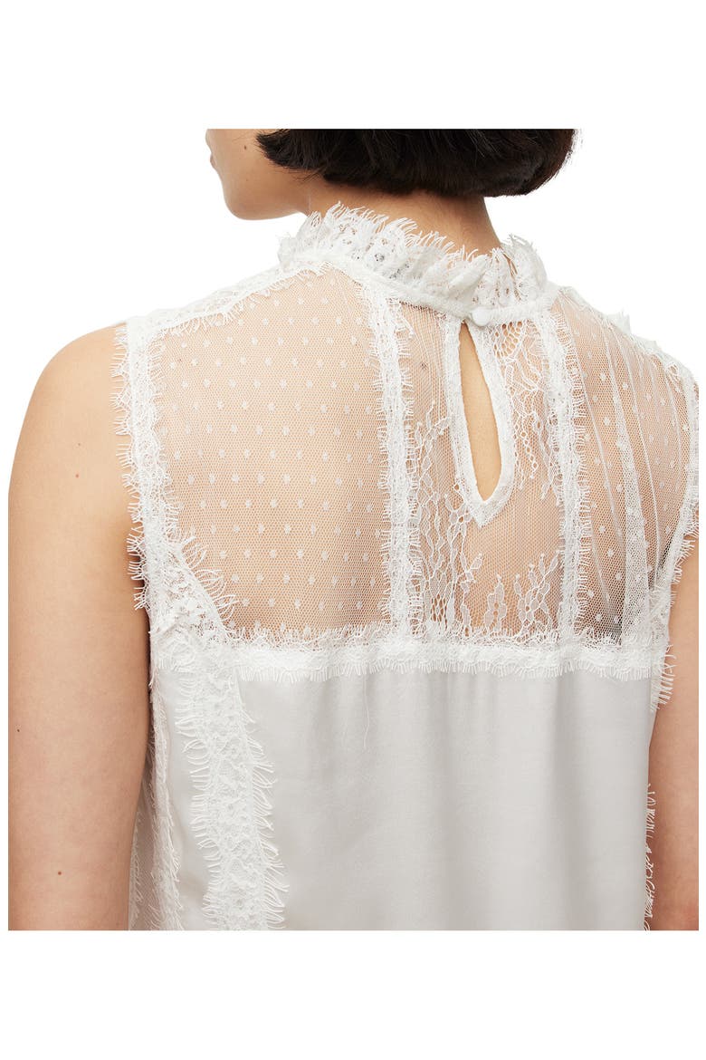 Mila Lace & Satin Dress, Alternate, color, WHITE