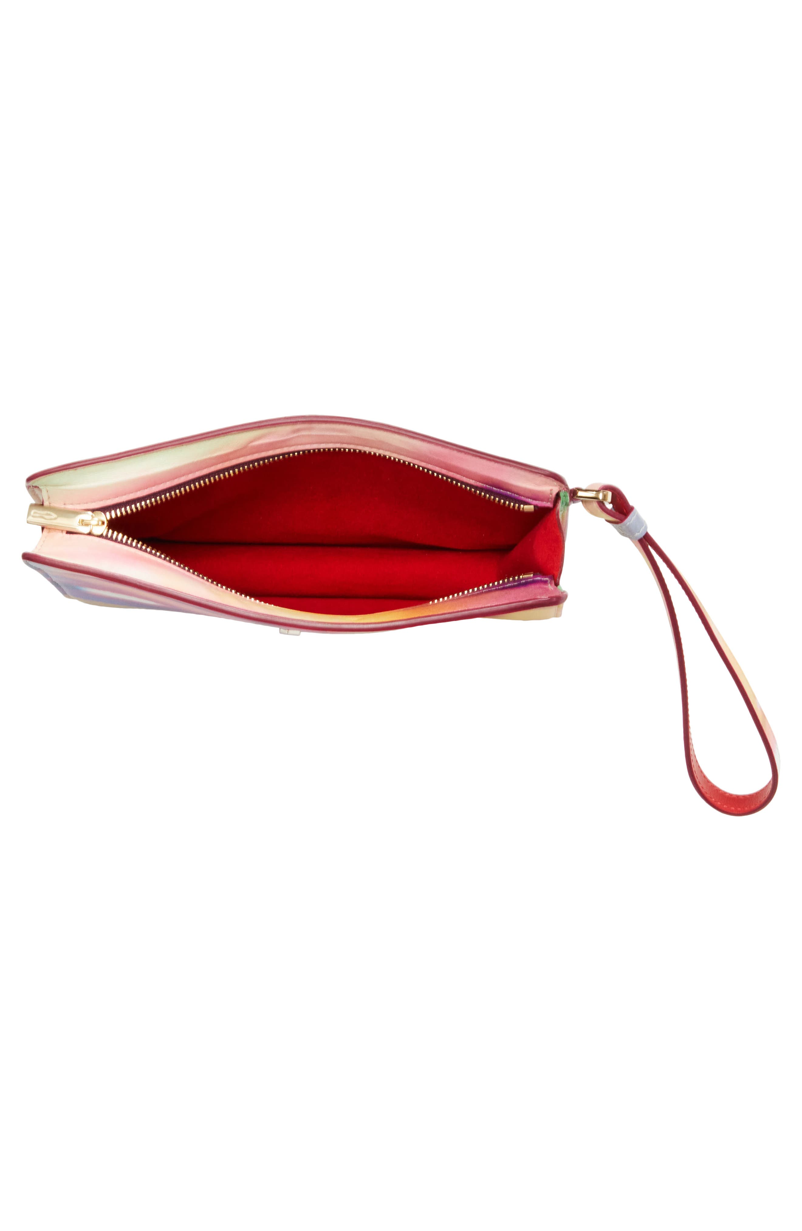 Christian Louboutin Small Bettina Tie Dye Napa Leather Wristlet, Alternate, color, M023 Multi/ Gold