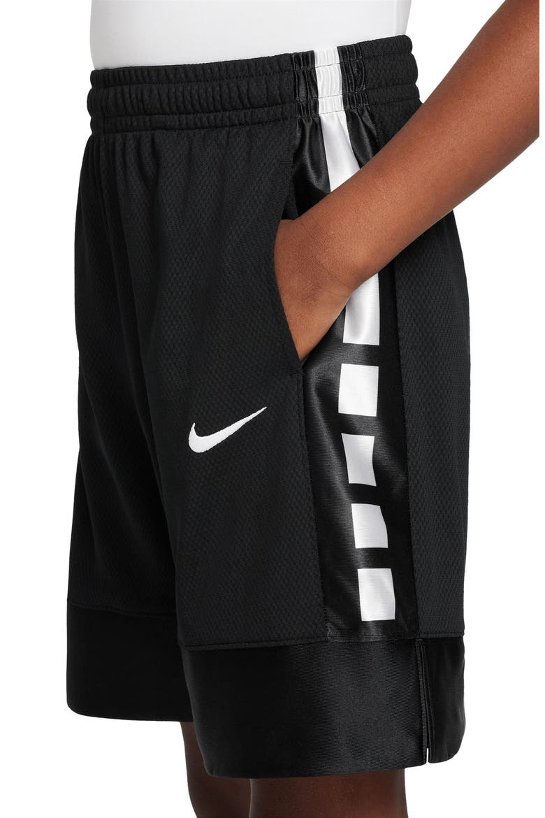 Kids' Dri-FIT Elite Basketball Shorts, Alternate, color, BLACK/ WHITE