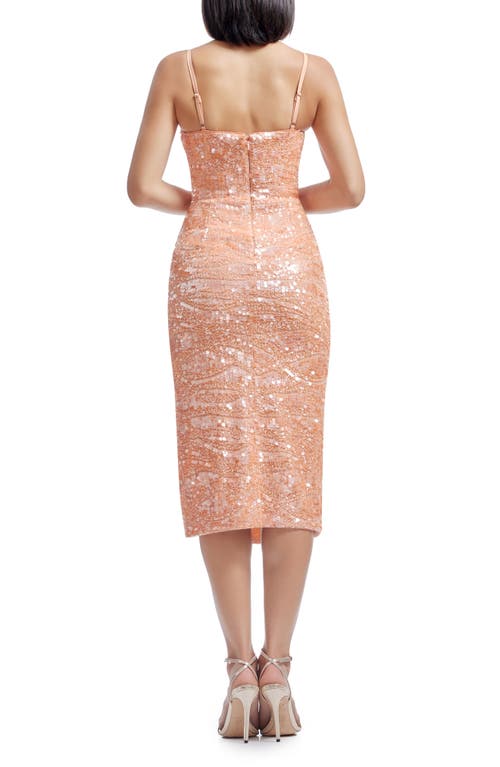 DRESS THE POPULATION DRESS THE POPULATION ANASTASIA SEQUIN BODY-CON COCKTAIL MIDI DRESS 