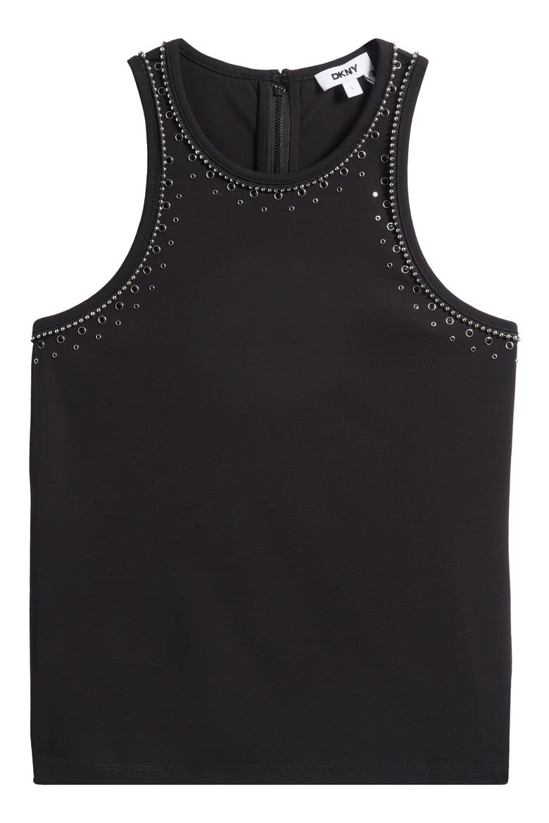 Studded Sleeveless Top, Alternate, color, BLACK