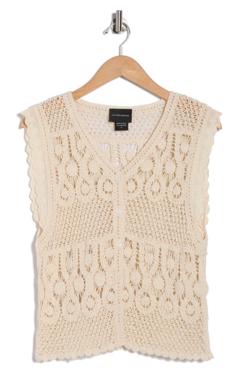 Forgotten Grace Crochet Button Tank, Main, color,