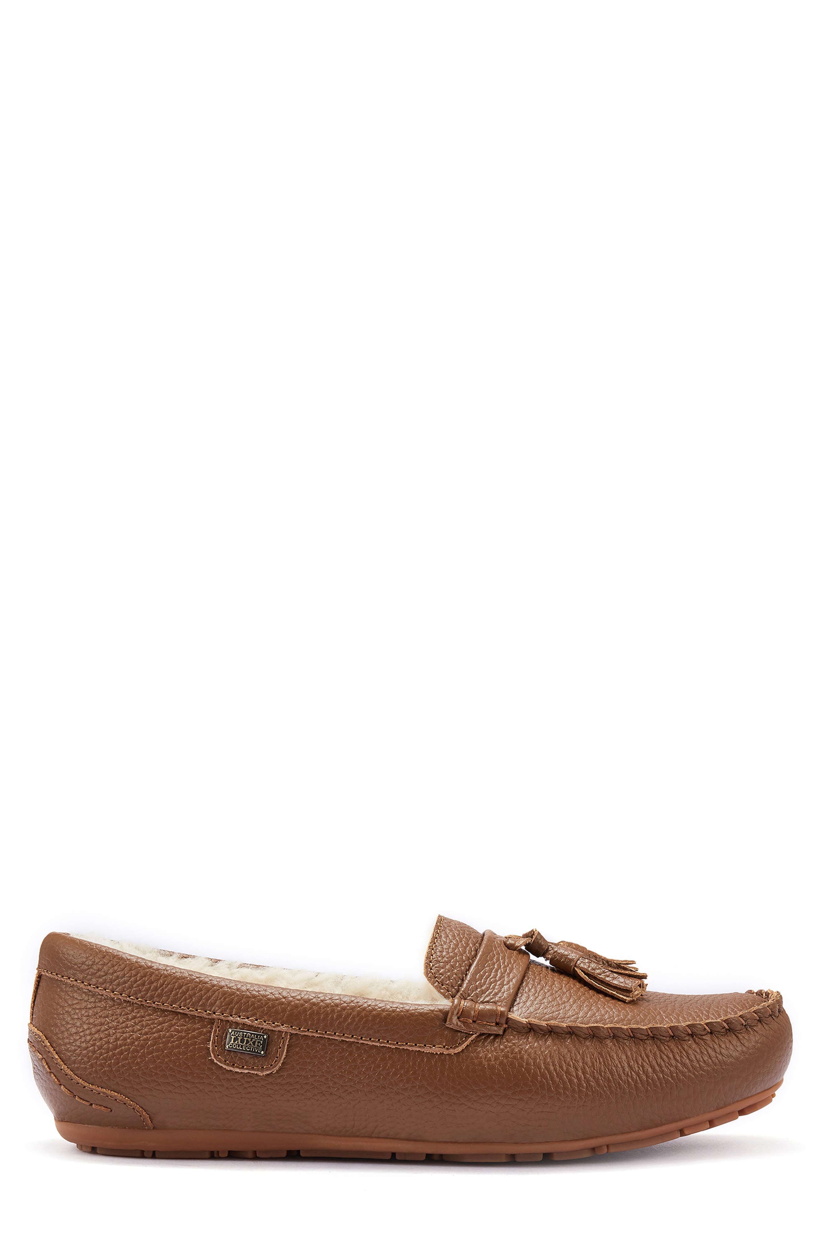 Hamilton Genuine Shearling Lined Tassel Loafer, Alternate, color, WHISKY