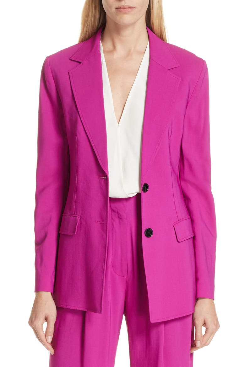 Tailored Blazer, Main, color, FUCHSIA