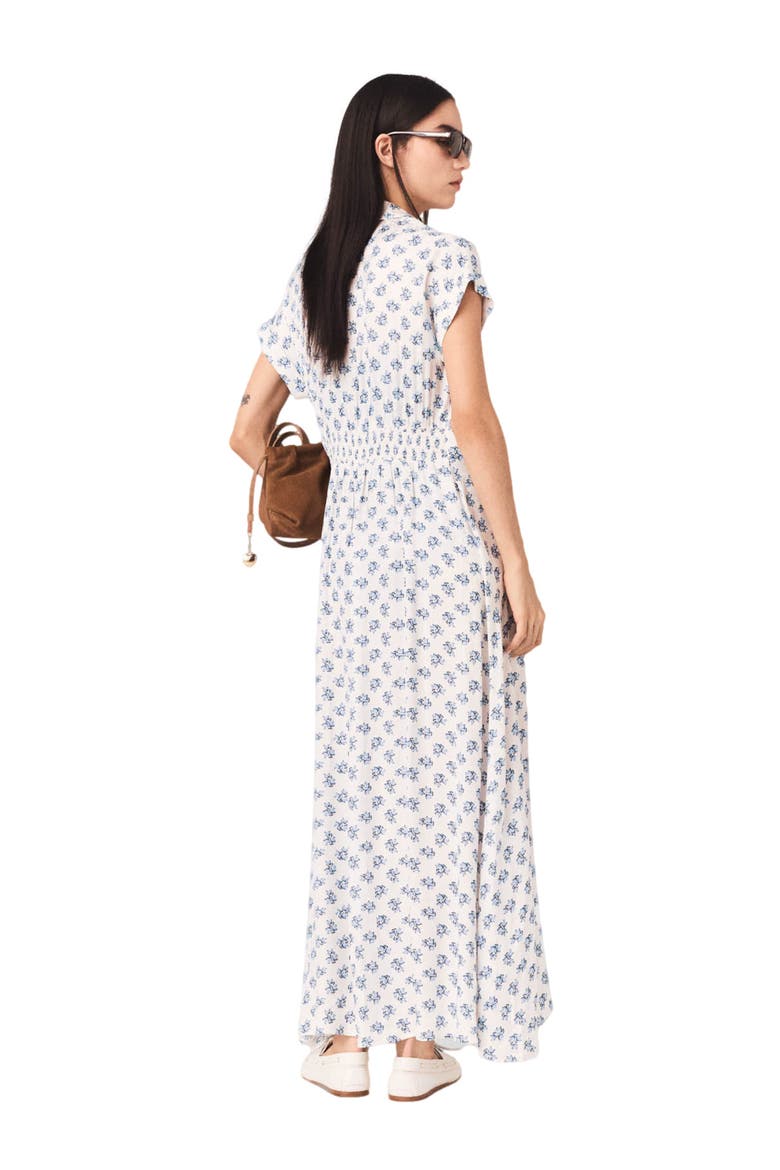 Jacquard print maxi dress, Alternate, color, Blue small flowers print