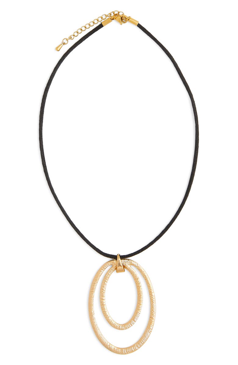Petit Moments Hoop Pendant Cord Necklace, Main, color, Gold
