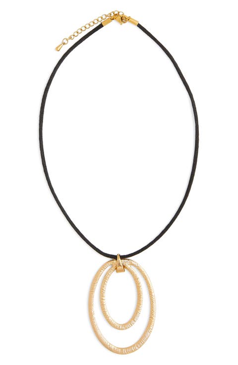 Hoop Pendant Cord Necklace