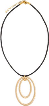 Petit Moments Hoop Pendant Cord Necklace