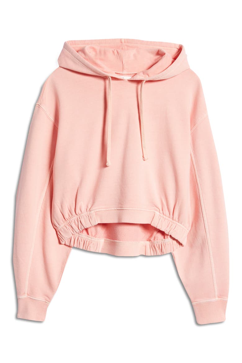 Crop Organic Cotton French Terry Hoodie, Main, color, PINK PUDDING
