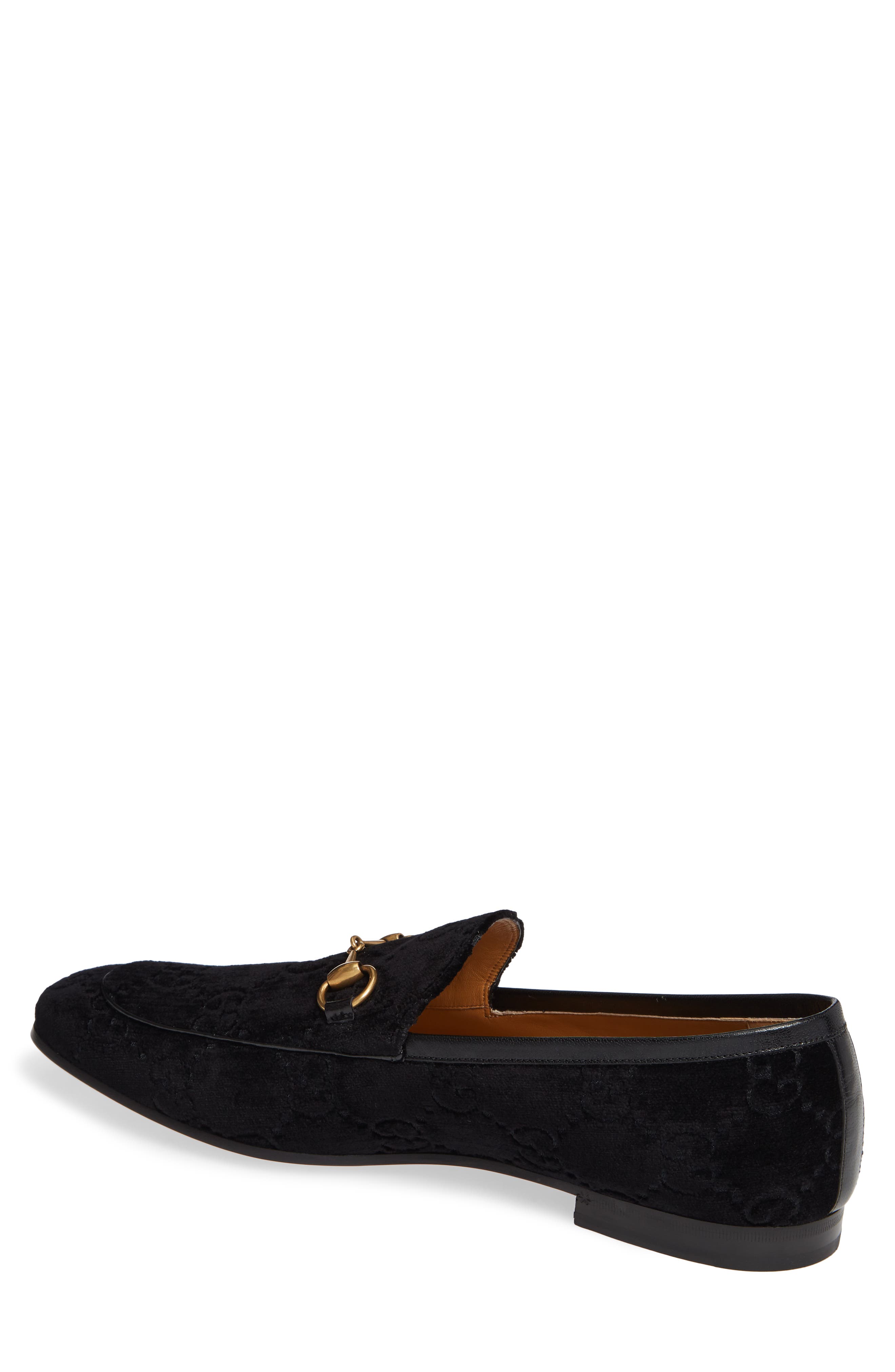 Jordaan Horsebit GG Velvet Loafer, Alternate, color, NERO/ NERO