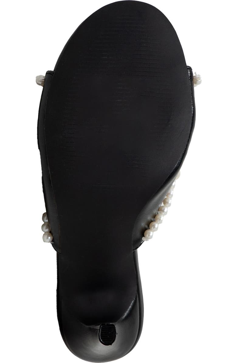 CHASE AND CHLOE Faux Pearl Embellished Sandal, Alternate, color,