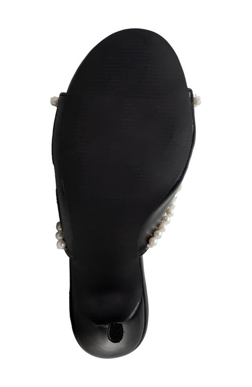 Chase & Chloe Chase And Chloe Faux Pearl Embellished Sandal In Black
