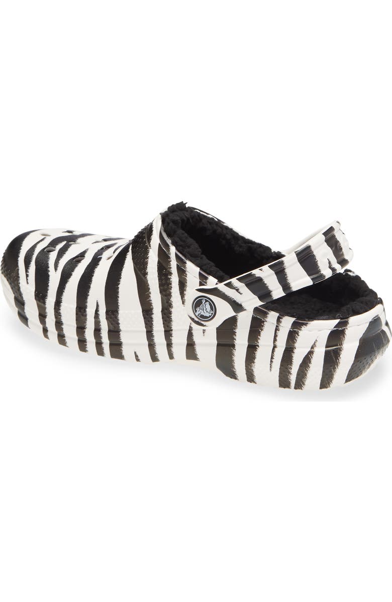 CROCS <sup>™</sup> Classic Lined Animal Print Slipper, Alternate, color,